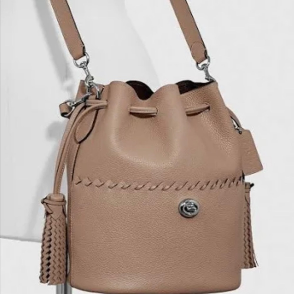 Taupe Coach Lora Whipstitch